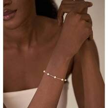 14K Gold Plated Pearl Bracelets Women, Dainty Bracelets Stack  Pearls Beaded Link Chain Charm Bracelets Set Layered Non Tarnish Tiny Cute Jewelry Women - 樣式-1 - 查看 7