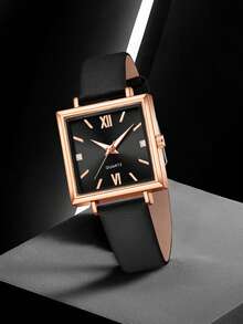 6件套，女士手表，奢华复古优雅简约方形表壳石英表，极简手链，手表手链套装，适合日常佩戴、聚会或度假，生日或情人节礼物，Y2K派对礼服节日礼物 - 彩色 - 查看 3