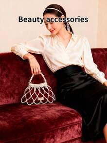 Gucci Designer Original Half-Moon Bag - Handmade Red Crossbody Bag With Detachable Pearl Strap, Unique DIY Style Clutch Suitable For Special Occasions And Weddings - Ankola Red Pearl Perfume - View 1