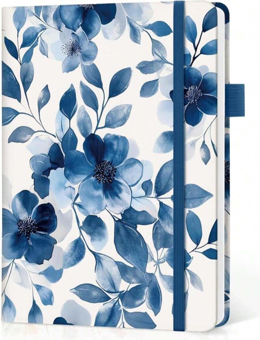 Blank Journal Notebook For Women &Amp; Men, Hardcover Leather Journal For Writing, Sketch Book, A5 Plain Paper Notebook For Drawing &Amp; Sketching, , Perfect For Office School Home Supplies, Patchwork Floral - ColorN - 查看 1