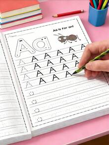 1/2/4pcs 32-Page ABC Letter Tracing Workbook Notebook | Suitable For Preschool And Kindergarten ABC Letter Practice | Fun Early Writing Practice Notebook With Drawing Pages, Practice Book, Magic Words, Great Gift And Practical Durable English Writing Notebook, Ideal For Back To School Season - Multicolor - View 1
