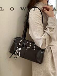 low tea 1 chiếc túi đeo vai bằng da PU màu trơn, kiểu dáng retro thời trang hình vuông dành cho nữ, có hai quai xách phía trên, khóa kéo, thích hợp cho du lịch, mua sắm, hẹn hò, làm quà tặng cho nữ, tuyệt vời cho đi làm, hoạt động ngoài trời, du lịch, leo núi. - Cà phê - Xem 7