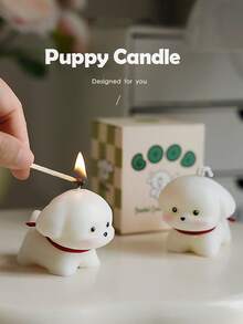 Handmade Soy Wax Dog Shaped Scented Candle Set, Smokeless Candle Gift Box, Creates Relaxing Bedroom Ambiance And Spa Bathroom Environment, Ideal For Pet Lovers, Homeowners, Gift Buyers, Perfect For Valentine's Day, Housewarming, Christmas, Hotel Decor, Romantic Birthday Gift For Friends And Family - Multicolor - View 4