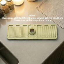 Silicone Sink Splash Guard, Featuring Slanted Water Diversion Design, Large Anti-Slip Faucet Base Protector Pad, Easy-To-Clean Drip Tray, Suitable For Kitchen Sink, Bathroom Vanity, Laundry Room, RV And More, Practical Home Essential And Bathroom Decor Accessory. - Multicolor - View 9