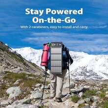 Portable solar panel charger for phones tablets cameras, fast USB C 18W QC 3.0 and USB A ports, energy bank, IPX5 waterproof - 30 vatios - Ver 5