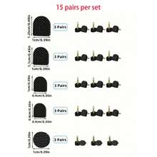 15双，5种不同尺寸的黑色高跟钉跟耐磨皮革防滑高跟鞋配件，适用于黑色鞋子、黑色浅口鞋
