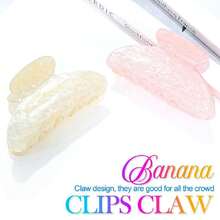 Acrylic Claw Clips Pink Hair Clips Cute Hair Claw Barrettes Medium Nonslip Hair Claw Hair Accessories For Women And Girls (Pack Of 2) (E-Beige&Pink),39848889 - 米色 - 查看 2