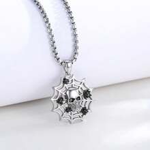 Collar diseño cruz hombre plata oxidada colgante cruz gótica terror regalo hombres mujeres plateado - como en la foto - Ver 1