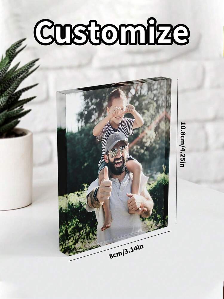 Personalized Acrylic Photo Decorations, Desktop Memorabilia, Acrylic Photo Frames - Perfect For Home And Office Decor, Thanksgiving Gifts Or Party Supplies, Personalized Photo Display, Office Decoration - Multicolor - View 12