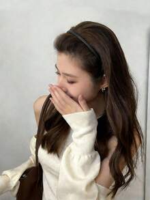 3 chiếc băng đô thời trang màu đen, chống trượt, kiểu dáng lượn sóng, thích hợp dùng khi chăm sóc da mặt tại nhà, dùng để rửa mặt hoặc trang điểm hàng ngày. - màu đen - Xem 2