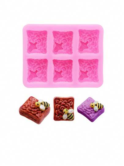 1pc Pink Liquid Silicone Material Silicone Mold, Mini Realistic Food Toy Bee Cookie Silicone Mold For Making Resin Accessories, Cream Gel DIY Phone Case Decoration, Hair Tie, Fridge Magnet, Shoe Buckle, Shoe Flower Decorative Accessories