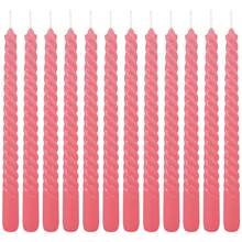 12 Pieces Of 10 Inch Spiral Wax, Non Dripping, Smoke-Free, Odorless, Suitable For Families, Weddings, Parties, Seasonal Celebrations, Emergencies, And Home Decor. Multiple Colors To Choose From, Lovers Can Save And Create A Romantic Atmosphere. - 粉色 - 查看 1