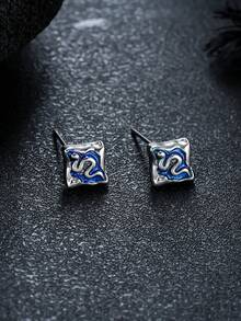 一对百搭优雅的蛇形水滴耳环，男女皆宜的曲线设计，适合日常佩戴、旅行、派对等场合。 - 彩色 - 查看 9