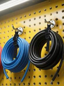 2个17/25英寸可调节延长线收纳架，带三角夹，适用于车库整理和存放，重型延长线挂钩，男士工作室适用（黑色） - 彩色 - 查看 8