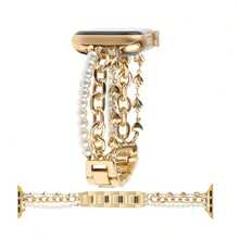 Minimalist Heart-Linked Pearl Watch Band, Compatible With Apple Watch 38/40/41/42/44/45/46/49mm, Suitable For Apple Watch Ultra 3/2/1, Series 11 10 9 8 7 6/SE 5 4 3 2 1, Valentine's Day Gift Watch Band - Red - View 2