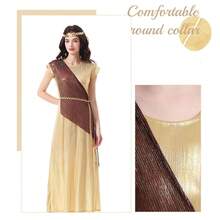 希腊女神服装 女式托加长袍 希腊连衣裙 万圣节埃及角色扮演服装 女式 情人节和狂欢节的完美装扮 - 彩色 - 查看 4