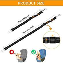 Cinturón de  para Perros, 2 Correa Mascotas para Auto, Correa de Coche Ajustable para Mascotas (Negro) - Negro, 90cm, 2 piezas - Ver 2