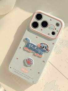 1pc Colorful Striped Cat Phone Case, Compatible With Apple 17, 17 Pro Max, 16 Pro Max, 16 Pro, 15 Pro Max, 15 Pro, 12 Pro Max, 12 Pro And Other Models, Suitable As A Gift For Girls, Relatives, Friends, Classmates, Best Friends Or Valentine's Day - Baby Blue - View 4