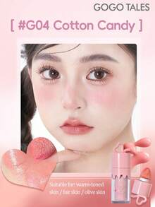 GOGO TALES 定妆玫瑰色液体腮红，哑光妆效 - Hush Hush 凝胶霜腮红，低饱和度腮红修容色，单色液体腮红，持久不褪色，高显色度，轻盈持久，GOGOTALES - #04 Cotton Candy - 查看 9