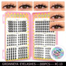 240-300 Pcs Fairy Lashes Volume Mixed Tray Lashes Cluster Kit Fox Eye Eyelashes Natural Look Cluster Lashes Individual Eyelashes Clusters C Curl Wispy Segmented False Eyelashes Large Capacity Eyelash Book Including 6 Styles Free To Match Eyelash Extension - Black - View 13