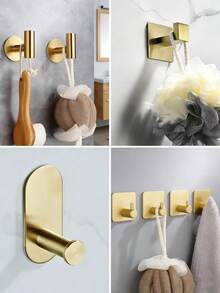 1/2 buc cârlige de perete adezive din oțel inoxidabil rezistent, cârlige lipicioase puternice, suport autoadeziv pentru prosoape, umeraș pentru haine, organizator pentru chei, cârlige de montare pe perete pentru baie, accesorii pentru depozitare în baie și bucătărie, cârlige pentru prosoape din oțel inoxidabil rezistente, umeraș fără găurire, instalare ușoară, cârlige impermeabile, potrivite pentru bucătărie, baie, sufragerie, birou, hotel și petreceri - Multicolor - Vizualizare 4