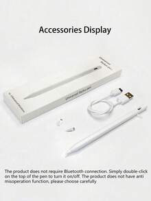 通用电容式触控笔，主动式铅笔型电容触控笔，配有2个替换笔尖，兼容安卓、苹果iPad，书写流畅的高端电容式触控笔（仅支持苹果、安卓、鸿蒙操作系统以及部分Windows系统，不适用于电阻式或电磁式屏幕设备）