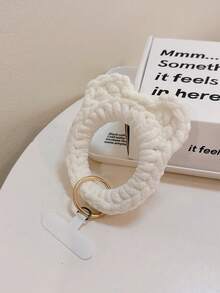 1pc Plush Short Wrist Strap, Yarn Owl Dopamine Hand Grip Phone Lanyard With Pad - Multicolor - View 14