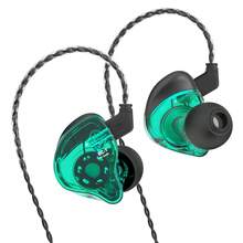 Auriculares intrauditivos CCZ Melody con monitorización, auriculares con cable y sin micrófono, IEM HiFi Bass con 1DD 1BA, aletas para los oídos, cable 4N OFC para músicos, cantantes, escenarios y estudios - Verde - Ver 12