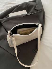 Nueva bolsa de hombro versátil y de moda con textura, bolso de mano para mujer - Blanco - Ver 4