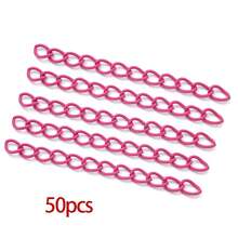 50pcs Colorful Chain Extender For Jewelry Making Spray Paint Iron Tail Extender Chain Necklace Bracelet Extension Chain For Necklace Bracelet Earring Jewelry Making Finding - Multicolor - View 11