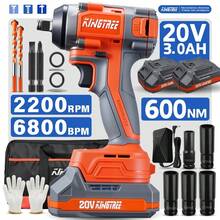 Llave De Impacto Inalámbrica Electrica 20v  1/2" 600 Nm - Naranja - Ver 1