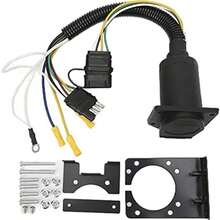 Adaptador de Cableado para Remolque, Convertidor de 4 Vas a 7 Vas, Adaptador de Enchufe de Cableado Elctrico con Soporte de Montaje, Accesorios para RV - como se muestra en la figura - Ver 2