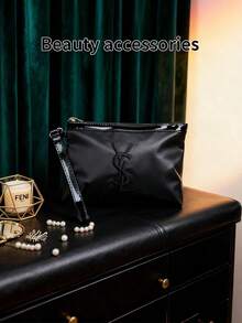 Yves Saint Laurent Bolsa Multiuso para Maquiagem/Necessaire/Organizador de Viagem Portátil, Pode Guardar Cosméticos, Joias, Fones de Ouvido, Etc., Presente Unissex