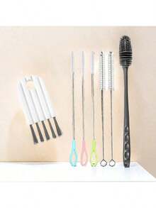 1/5/10支装可重复使用不锈钢清洁刷 - 完美清洁玻璃、硅胶、金属吸管等！是复活节、教师节、生日、圣诞节的理想礼物。吸管清洁工具，适合大学生使用，便携式宿舍吸管清洁刷。 - 彩色 - 查看 8