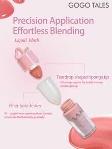 GOGO TALES 定妆玫瑰色液体腮红，哑光妆效 - Hush Hush 凝胶霜腮红，低饱和度腮红修容色，单色液体腮红，持久不褪色，高显色度，轻盈持久，GOGOTALES - #04 Cotton Candy - 查看 7