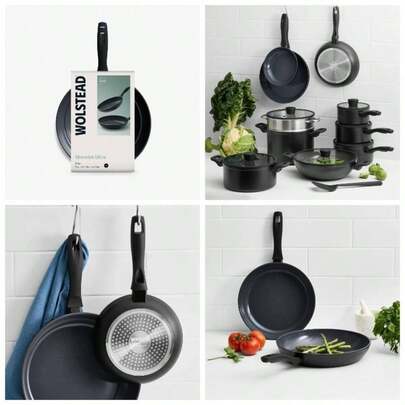 Stonetek Ultra 2 - Piece Non - Stick Ceramic Frypan Set 24cm 30cm U2013 - Forged Aluminium, Oven To 180C U2013 Black