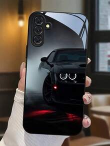 Simple Black Sports Car Phone Case With Glass Texture. Suitable For IPhone 17, 16, 15, 14, 13, 12, 11, Pro Max Plus, Galaxy 25/24/23/22/21/ULTRA/PLUS/FE/Able-Pri71/56/55/54/53/52/36/35/34/26/25/23/16/15/14/13/06. Tailor-Made Phone Case For Fashionable Perfection. - 彩色 - 查看 3