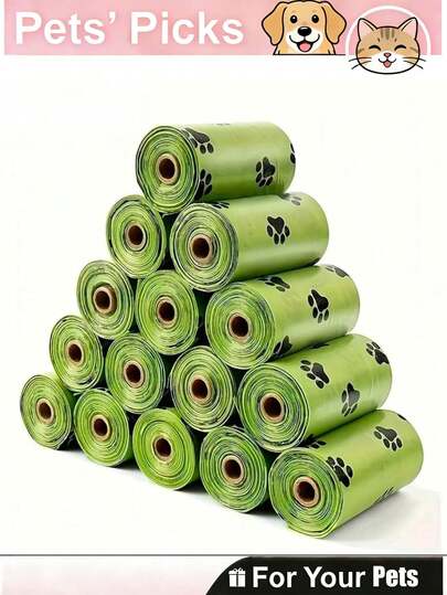 225pcs/15Rolls Extra Thick Pet Poop Bags, Leak-Proof, Light Fragrance, Convenient And Portable, Highly , Odor-Proof, Suitable For Dog Outdoor Walking, Suitable For Cleaning And Sanitation Work In Hygiene Food And Pet Care, Suitable For Animal Feces, Food Waste, Waste, Baby Waste, Toilet Waste, Multipurpose Cleaning Bags, Pet Waste Bags, Pet Supplies, Dog Stuff, Dog Accessories