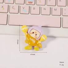 5pcs Resin Glow-In-The-Dark Cute Tilted Head Balloon Girl Figurines, Cartoon DIY Beaded Phone Strap, Hair Accessory, Pendant, Cream Gel Phone Case, Fridge Magnet Decorations - Multicolor - View 9
