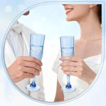 12PCS Blue Plastic Champagne Flutes - Unbreakable Toasting Cups For Holidays Weddings Parties - 藍色 - 查看 6