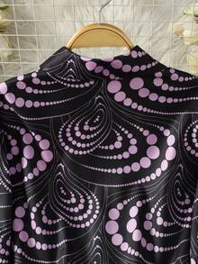 Women's Long Sleeve All-Over Print Casual Arabic Style Top Vacation - Multicolor - View 7