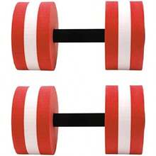 Mancuernas de Agua, Juego de 2 Mancuernas Acuáticas Ligeras de Espuma EVA, Aeróbicos Acuáticos, Pesas, Ejercicio, Piscina, Resistencia, Equipo de Entrenamiento de Natación para Aqua Fitness,(Rojo)(default) - Multicolor - Ver 8