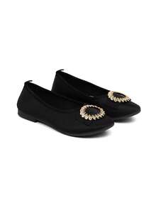 Women & Teen Girls' Outdoor Casual Fashionable Breathable Flat Shoes - Black - View 2