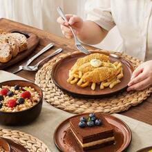 Service de Vaisselle 12 pièces en Céramique pour 4 Personnes, Assiettes Durables au Quotidien avec Finition Émaillée Active, Inclut Assiette Plate, Assiette à Dessert, Bol à Céréales, Idéal pour Cadeaux de Thanksgiving et Noël - Rouge - Übersicht 6