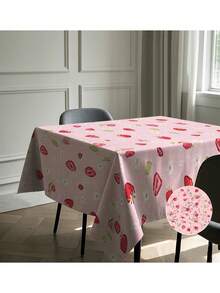 1件草莓主题桌布，涤纶材质，适合水果主题派对和庆祝活动，是家庭聚会、节日、派对和现代家居装饰的理想之选，也是家庭派对装饰的完美点缀 | 奢华餐桌装饰 | 时尚桌布 - 彩色 - 查看 6