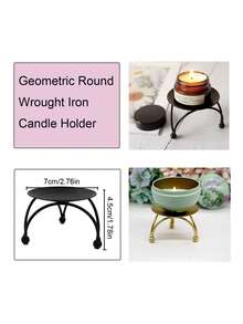 2pcs Set Small Iron Candle Holders, Minimalist Metal Candle Stand, Suitable For LED Candles And Regular Candles, Cylindrical Candle Holders, Candle Decor, Candle Plate, Suitable For Dining Table, Wedding And Spa Settings - Multicolor - View 3