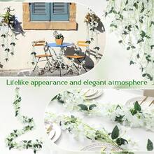 1PC Artificial Bougainvillea Flowers Vine, Simulated Triangular Plum Vine, Fake Plant Wreath Accessories, Wedding Arch Wall Decoration, Outdoor Garden Decoration, Courtyard Decoration, Furniture Decoration, Wedding Party Decoration, Valentine's Day, Birthday Gift, Graduation Gift - White - View 5