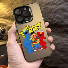 Personajes de Barrio Sésamo con ojos estilo . Esta elegante funda es compatible con iPhone 17, 16, 15, 14 Pro Max, 13, 12, 11, XR y XS Plus. Fabricada en TPU flexible, resistente a golpes y arañazos, ofrece una excelente protección contra caídas y un agarre cómodo. Es un regalo ideal para familiares, amigos y seres queridos, y una opción perfecta para festivales. - Negro - Ver 4