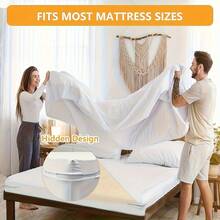 1 Set Of 4 Invisible Bed Sheet Holders, Seamless Fasteners, Equipped With Durable Polypropylene Clips, White, Secure Fit To Prevent Shifting And Sliding, Suitable For All Bed Sizes, Including Extra Grip Design For Headboard And Side Walls - 1套4個白色 - 查看 3
