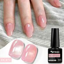 Mtssii 6pcs 7ml Nude Pink Jelly Crystal Gel Nail Polish Set Acrylic Translucent Nude With Sheer Ice Clear Effect Nail Glue Spring Summer Semi Permanent UV Gel Varnish Diy French Manicure Nail Art For Home Salon Gift For Women - 彩色 - 查看 5
